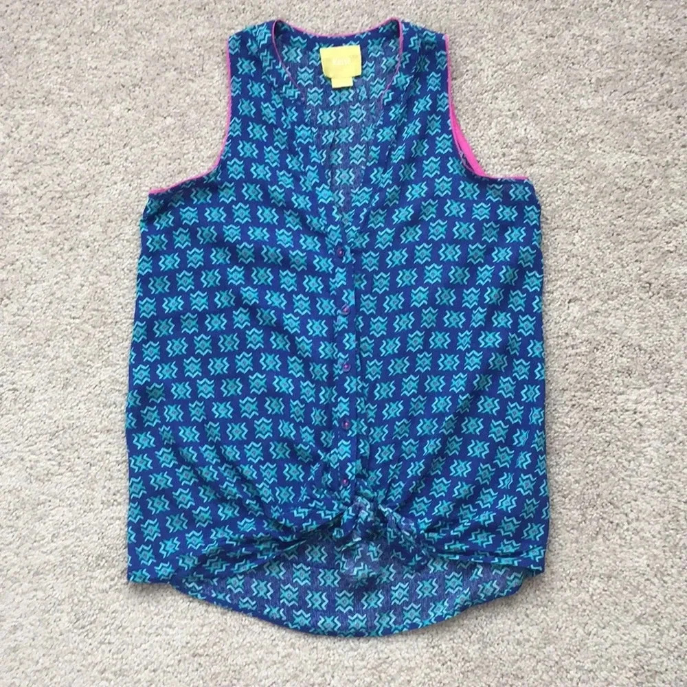 Anthropologie Maeve blue tank sz 0